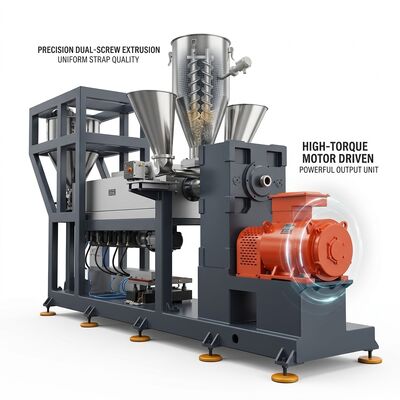 80mm Screw PET Strap Extrusion Line 200kg/H 380V Plastic Strap Making Machine
