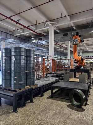 180kg Load Automatic Palletizing System High Capacity 480V Robotic Palletizing Solutions